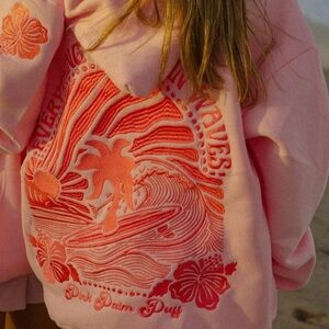 Pink Palm Puff Hoodie
